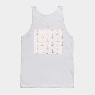 Marble & rose gold anchor design Tank Top